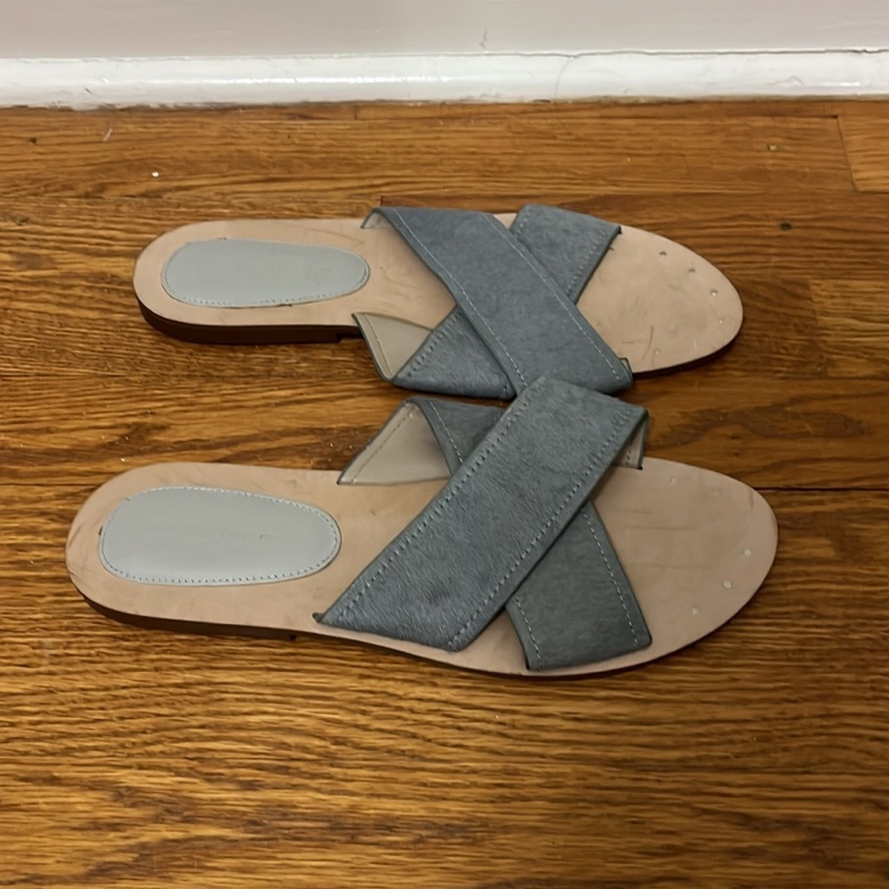 Zara Basic Collection Women’s Grey Flat Sandals S… - image 2